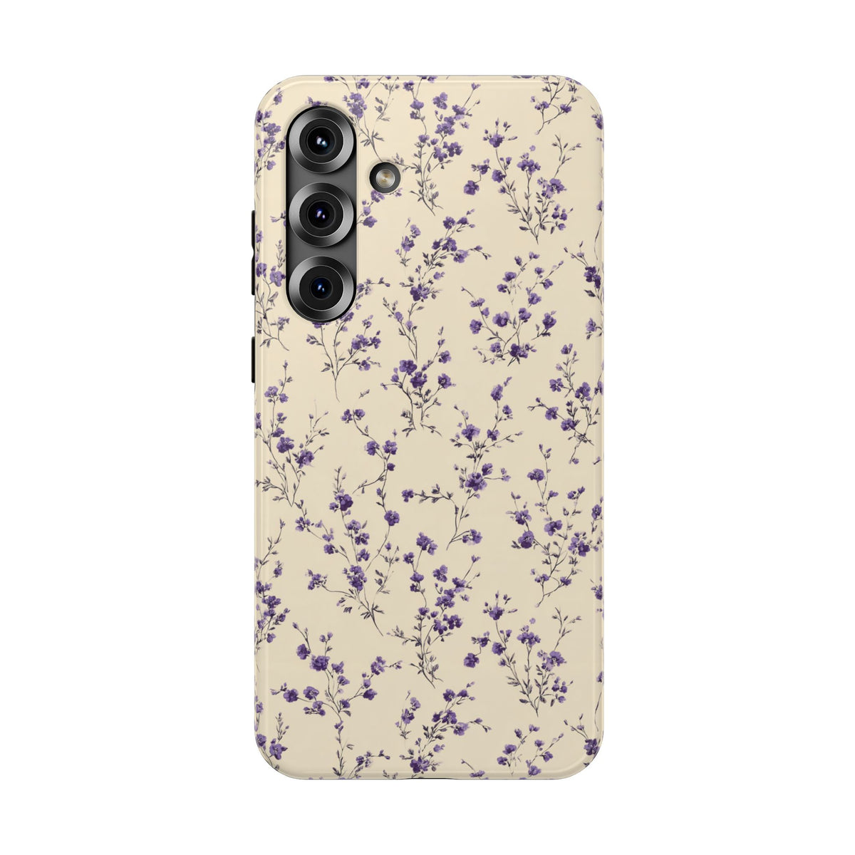 Lavender Ditsy protective phone case for Samsung Galaxy S25 Plus, glossy finish