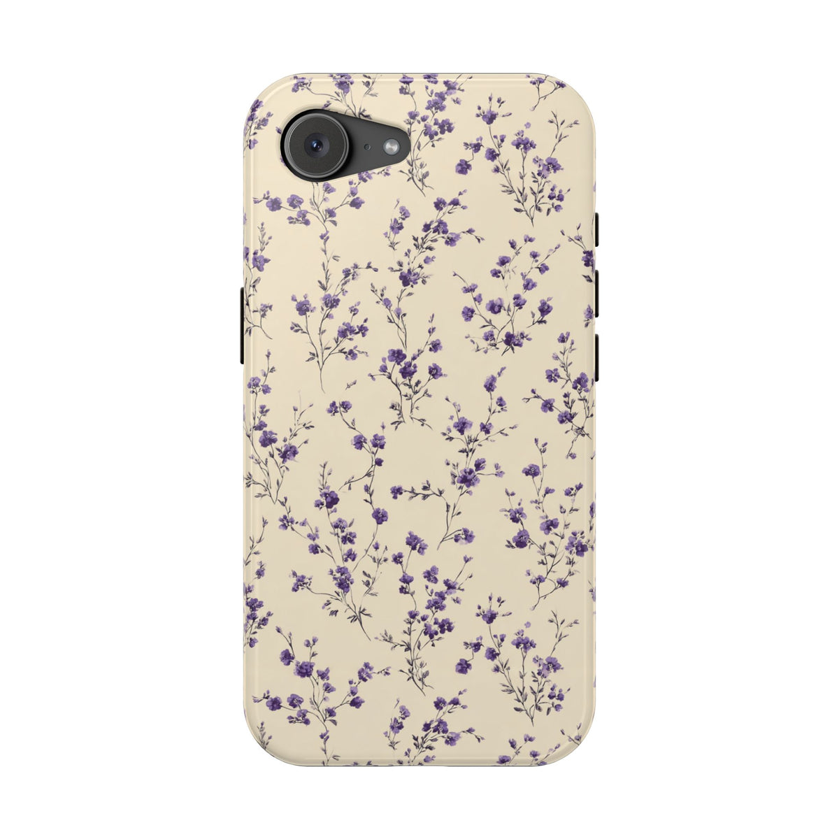 Lavender Ditsy protective phone case for iPhone 17e, glossy finish