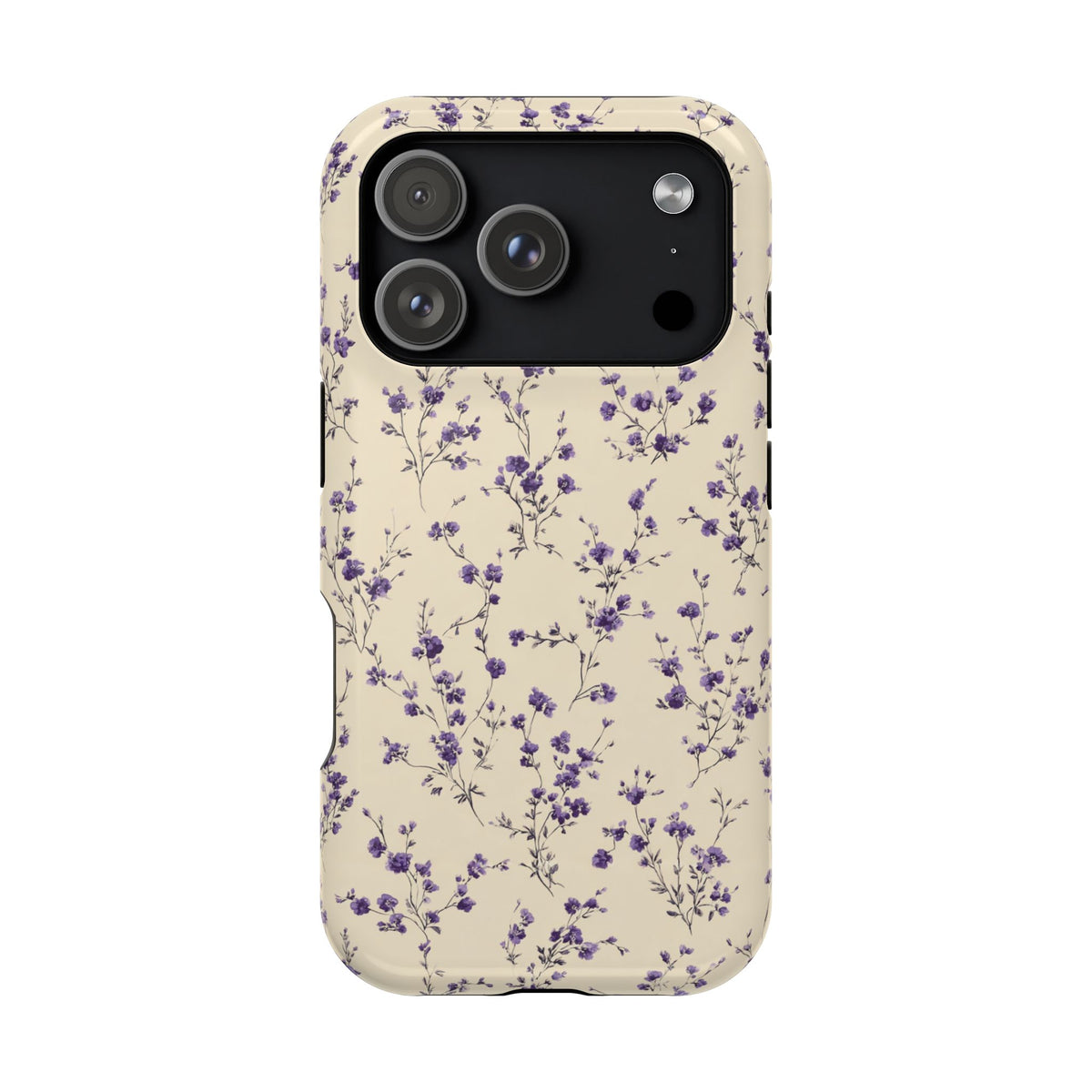 Lavender Ditsy MagSafe case for iPhone 18 Pro, glossy finish