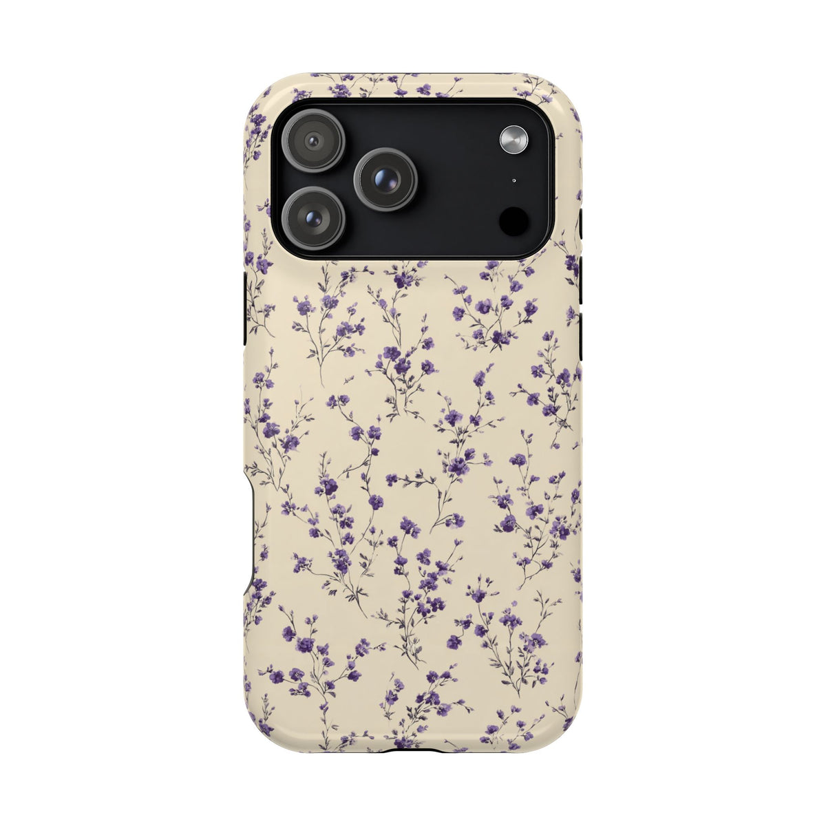 Lavender Ditsy MagSafe case for iPhone 18 Pro Max, glossy finish