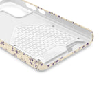Lavender Ditsy phone case with card holder, close-up of the inside