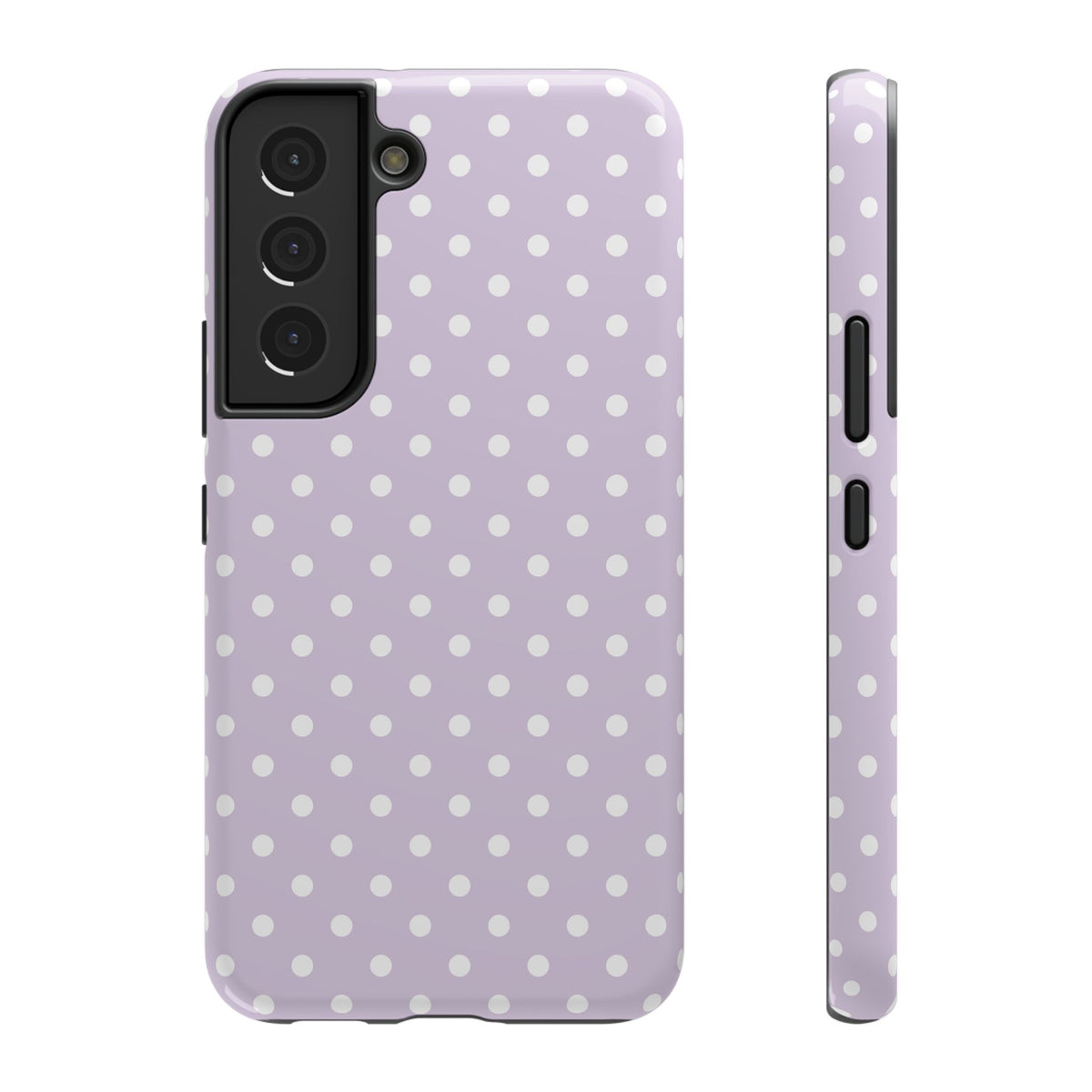 Lavender Polka Dot protective phone case for Samsung Galaxy S22, glossy finish
