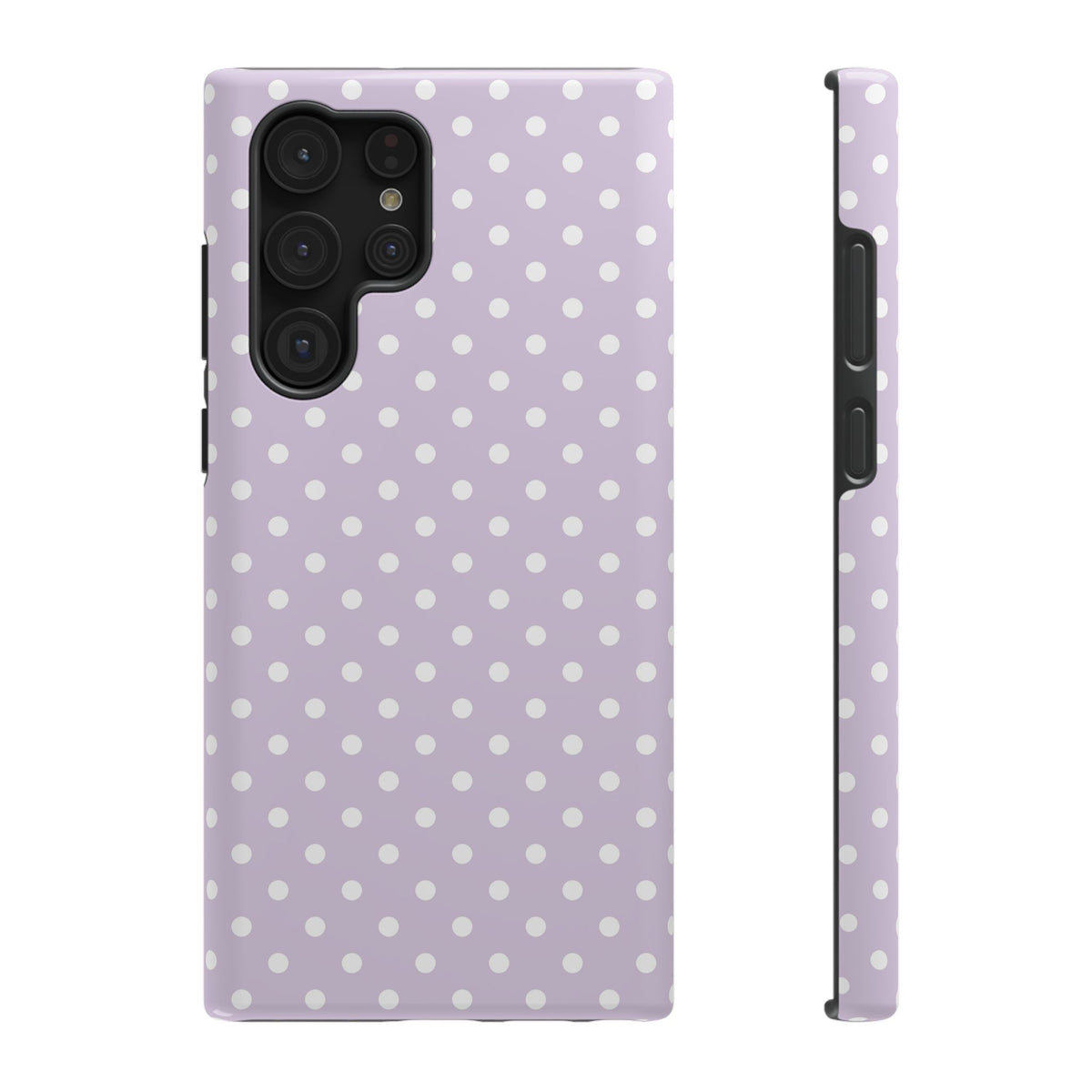 Lavender Polka Dot protective phone case for Samsung Galaxy S22 Ultra, glossy finish