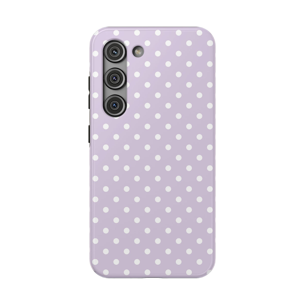 Lavender Polka Dot protective phone case for Samsung Galaxy S23, glossy finish