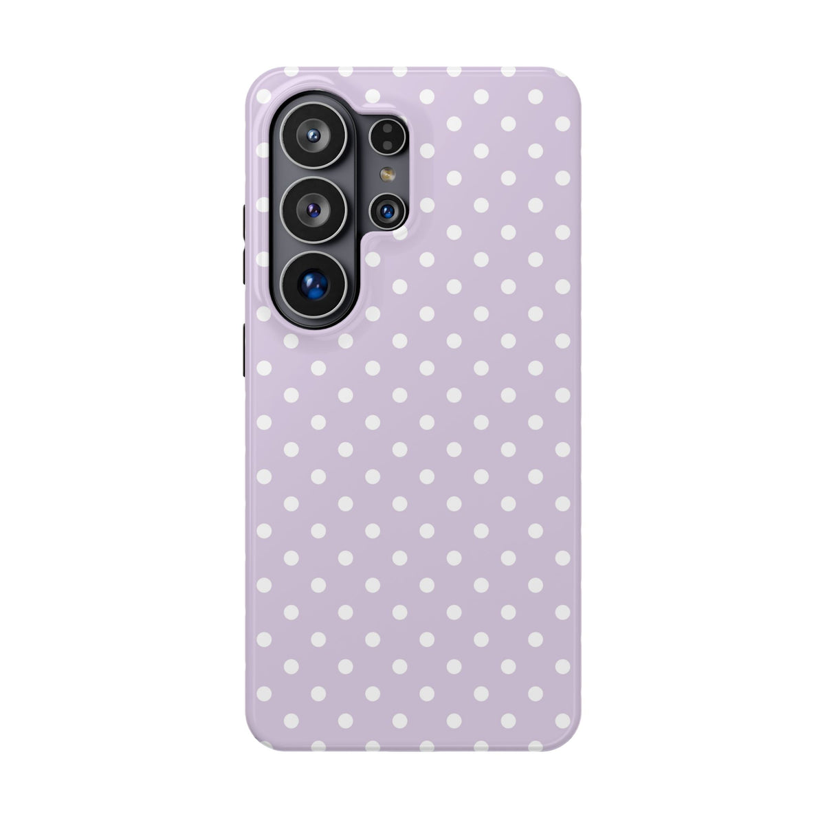 Lavender Polka Dot protective phone case for Samsung Galaxy S26 Ultra, glossy finish