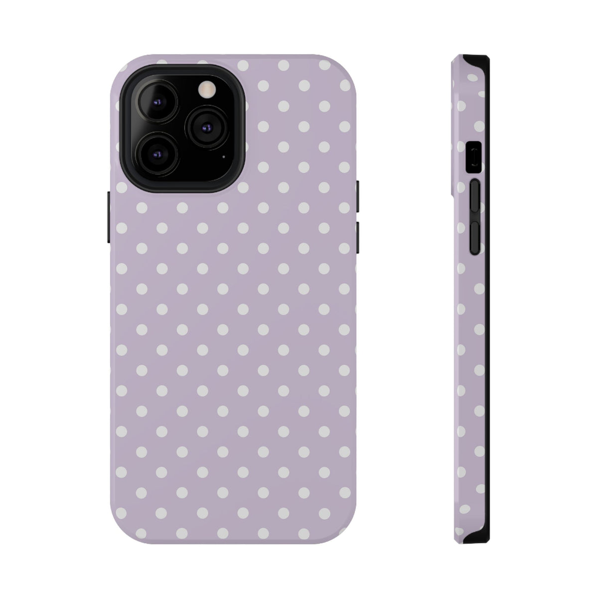 Lavender Polka Dot protective phone case for iPhone 13 Pro Max, glossy finish