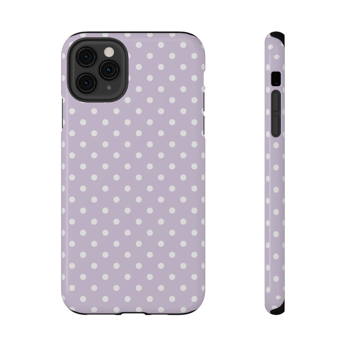 Lavender Polka Dot protective phone case for iPhone 11 Pro Max, glossy finish