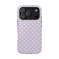 Lavender Polka Dot MagSafe case for iPhone 18 Pro, glossy finish