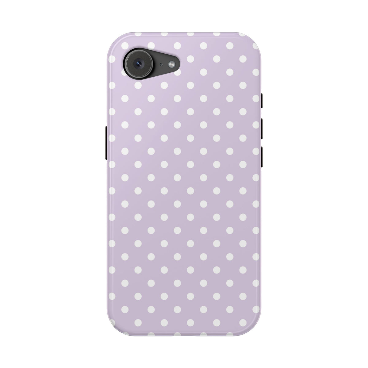 Lavender Polka Dot MagSafe case for iPhone 16e, matte finish