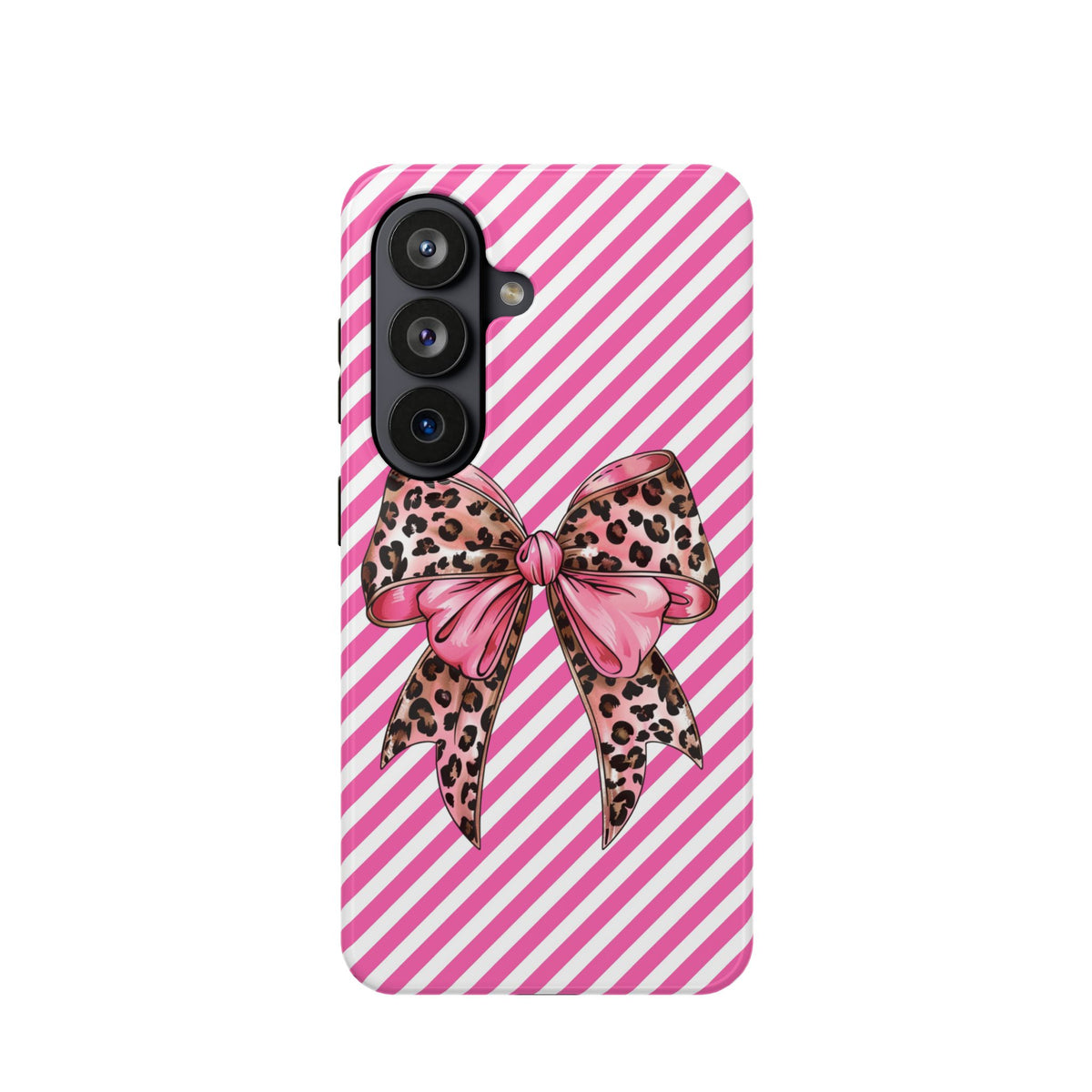 Leopard Bow MagSafe case for Samsung Galaxy S26, glossy finish