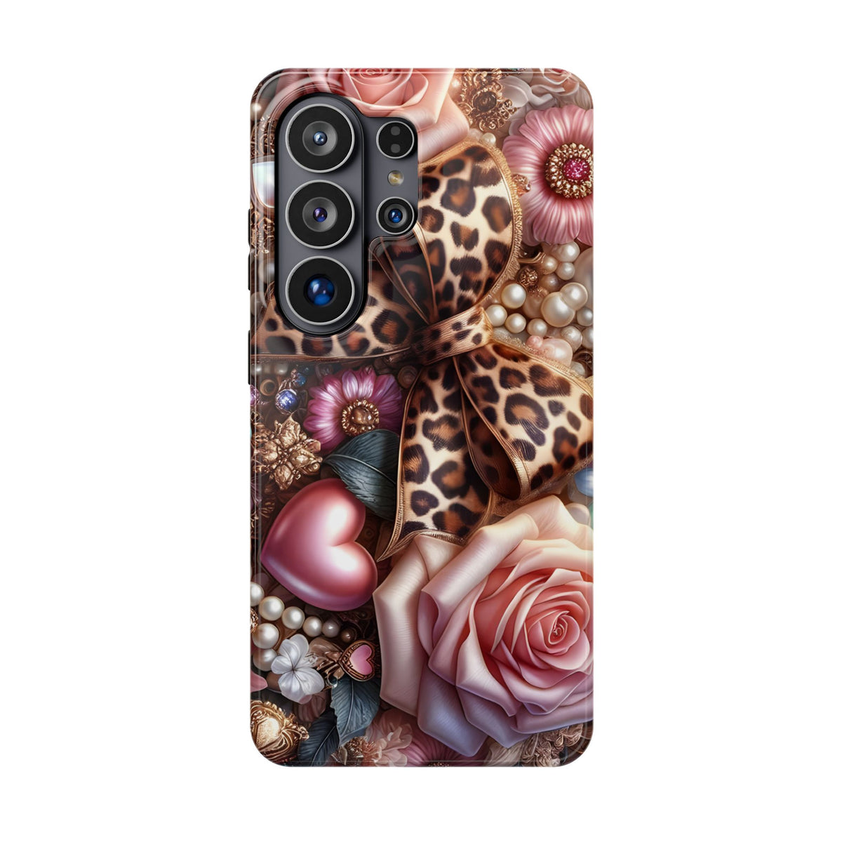 Leopard Rose protective phone case for Samsung Galaxy S26 Ultra, glossy finish