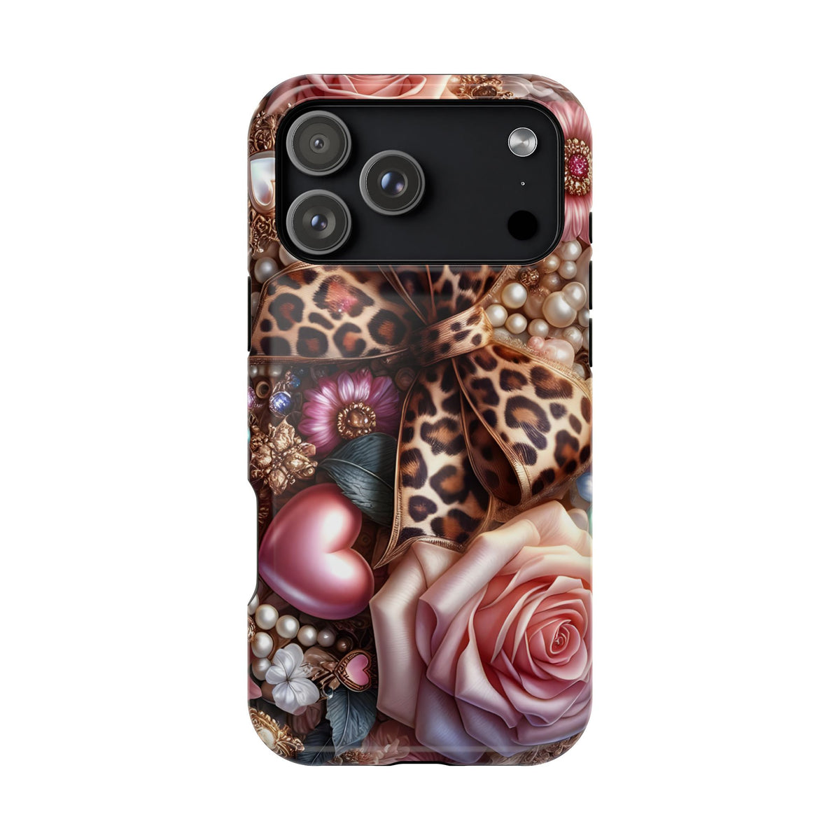 Leopard Rose MagSafe case for iPhone 18 Pro Max, glossy finish