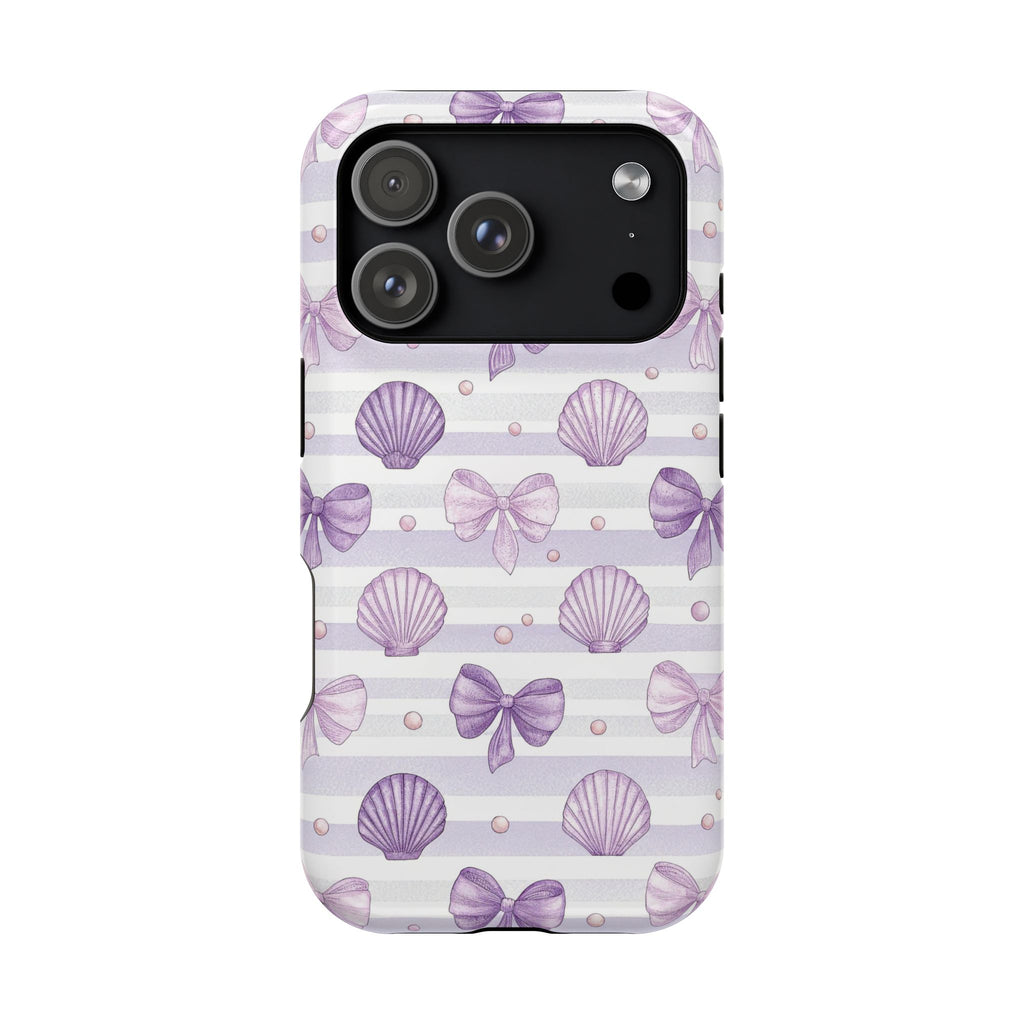 Lilac Seashell protective phone case for iPhone 18 Pro, glossy finish