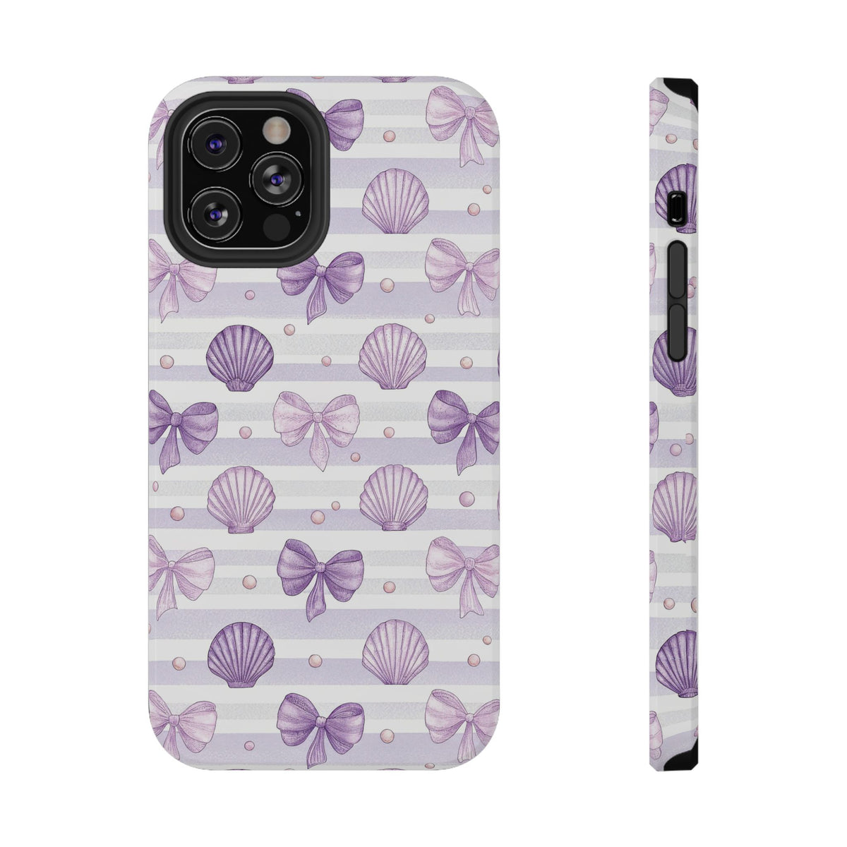 Lilac Seashell protective phone case for iPhone 12 Pro, glossy finish