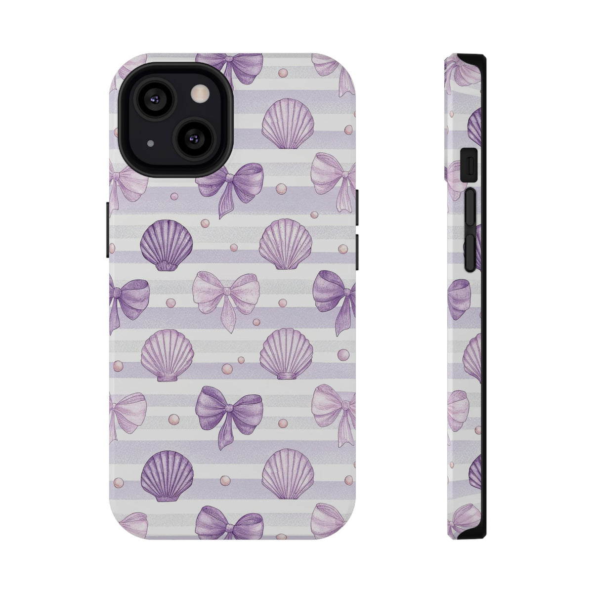Lilac Seashell protective phone case for iPhone 13, glossy finish