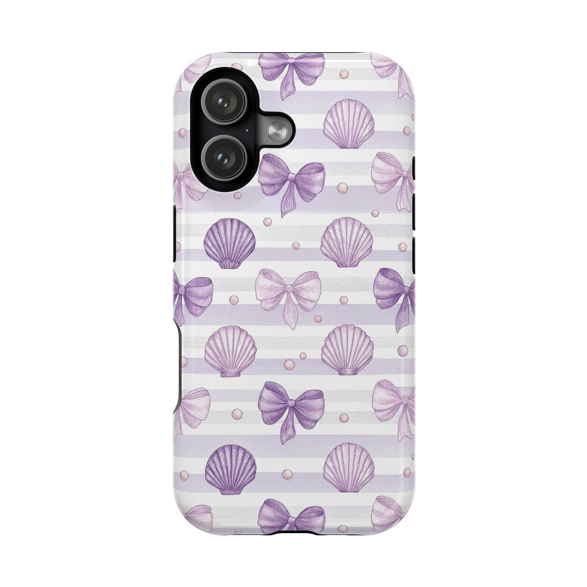 Lilac Seashell protective phone case for iPhone 17, glossy finish