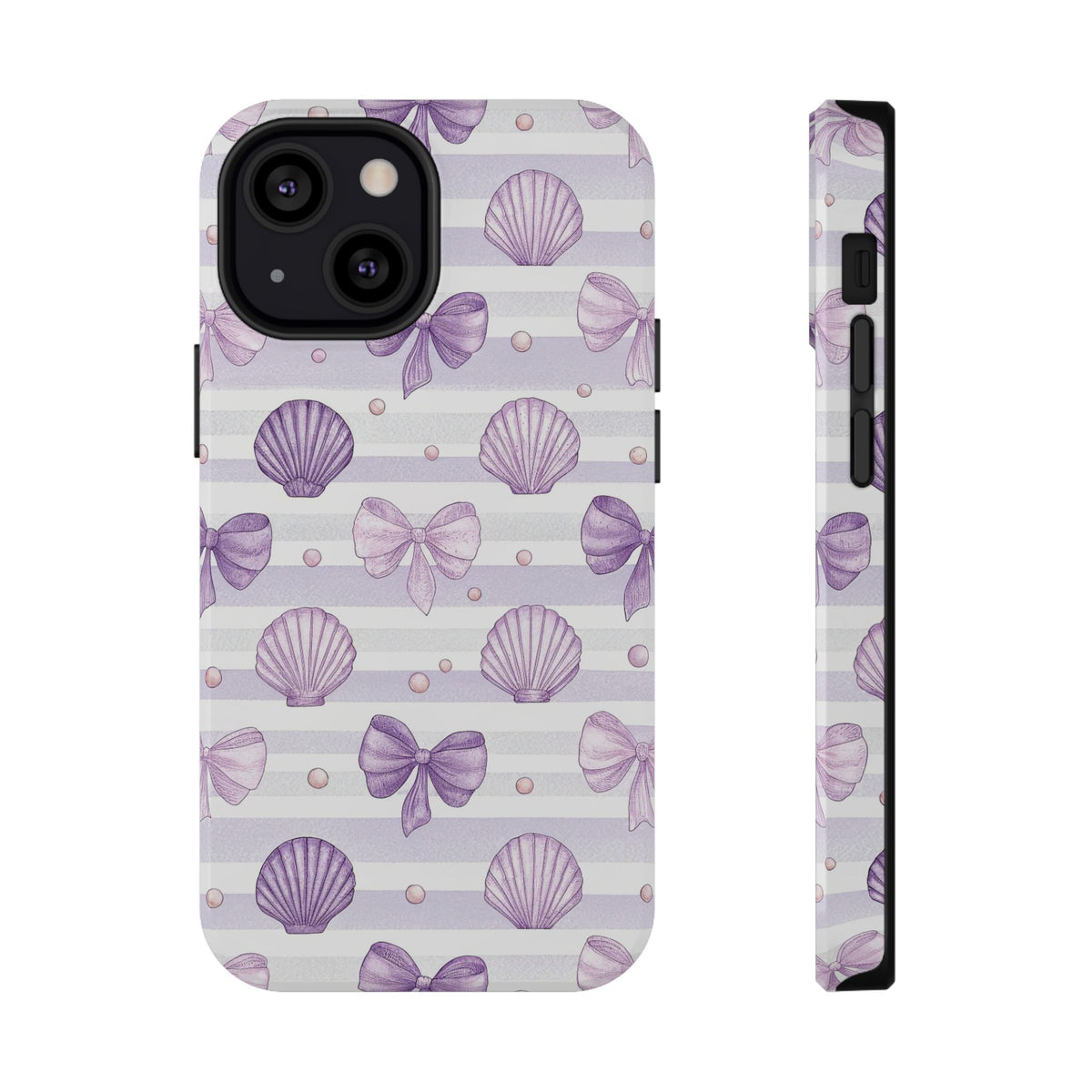 Lilac Seashell protective phone case for iPhone 13 Mini, glossy finish