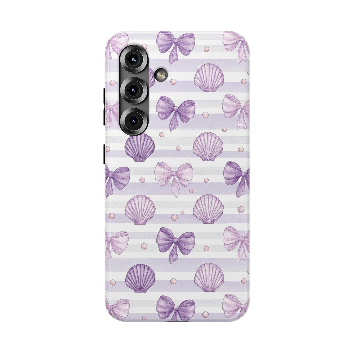 Lilac Seashell protective phone case for Samsung Galaxy S25, glossy finish