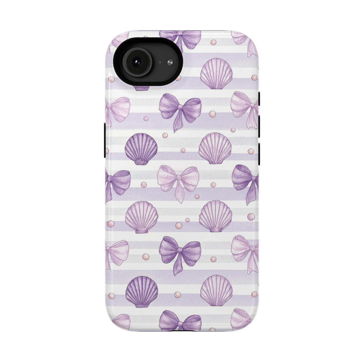 Lilac Seashell protective phone case for iPhone 16e, glossy finish