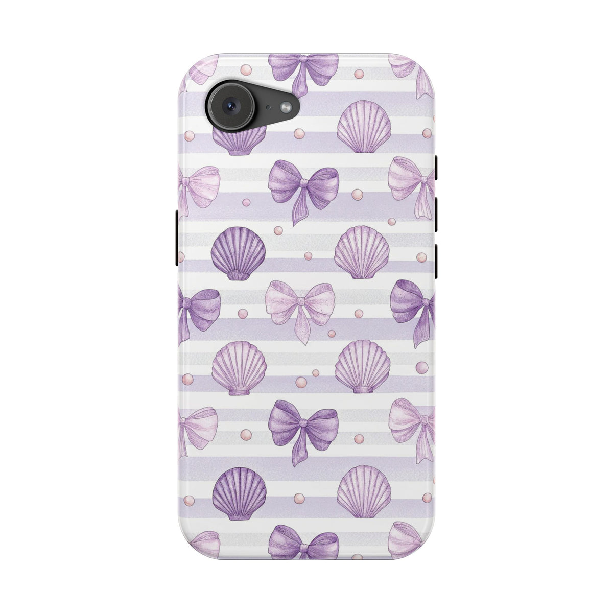 Lilac Seashell protective phone case for iPhone 17e, glossy finish