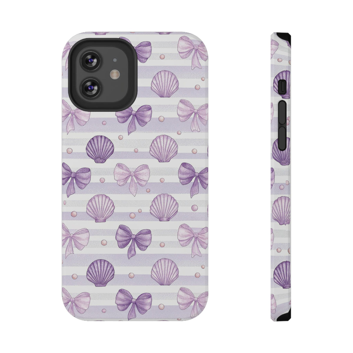Lilac Seashell protective phone case for iPhone 12, glossy finish