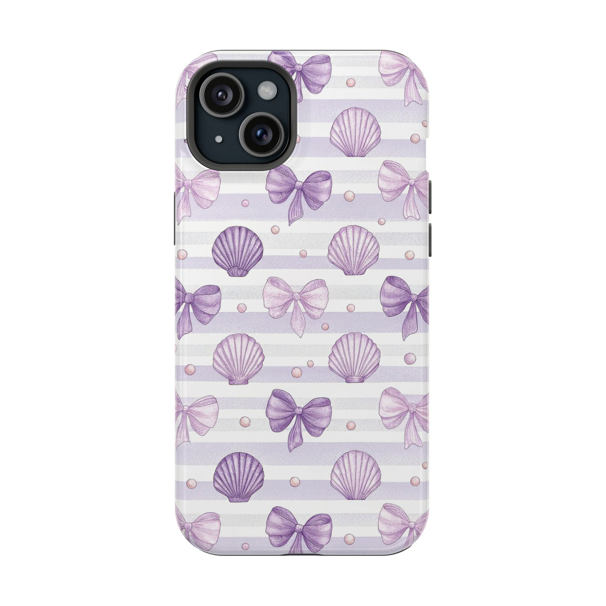 Lilac Seashell MagSafe case for iPhone 15 Plus, glossy finish