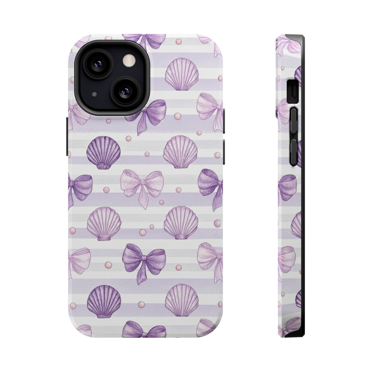 Lilac Seashell MagSafe case for iPhone 13 Mini, glossy finish