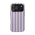 Lilac Stripe protective phone case for iPhone 18 Pro, glossy finish