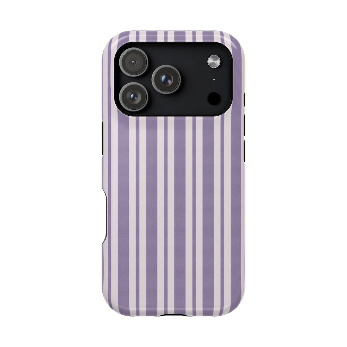 Lilac Stripe protective phone case for iPhone 18 Pro, glossy finish