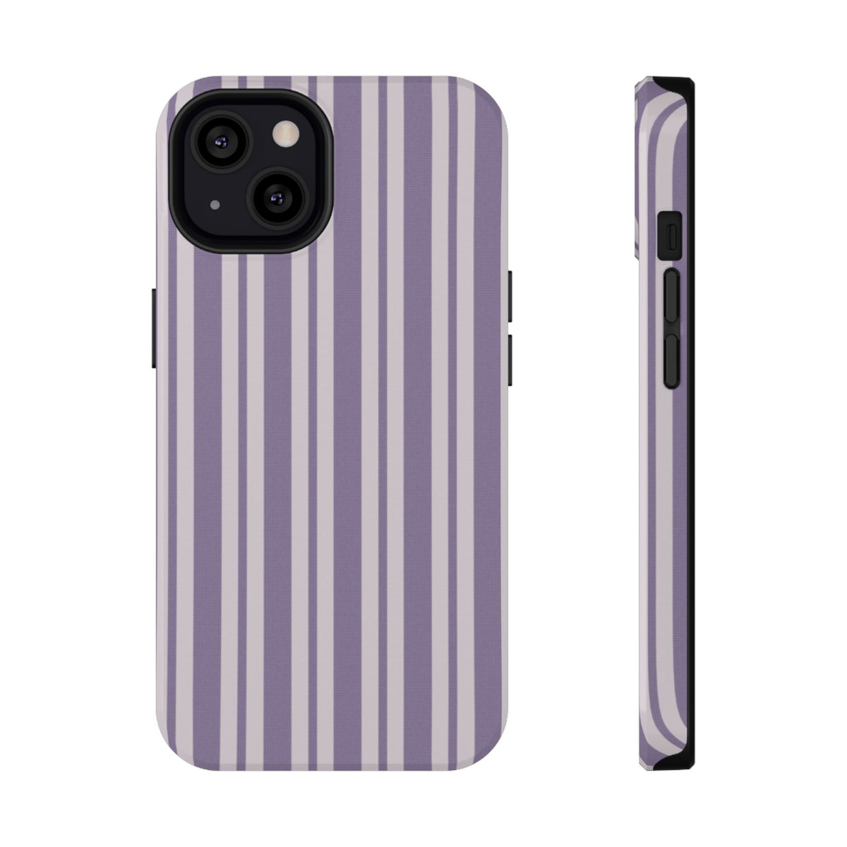 Lilac Stripe protective phone case for iPhone 13, glossy finish
