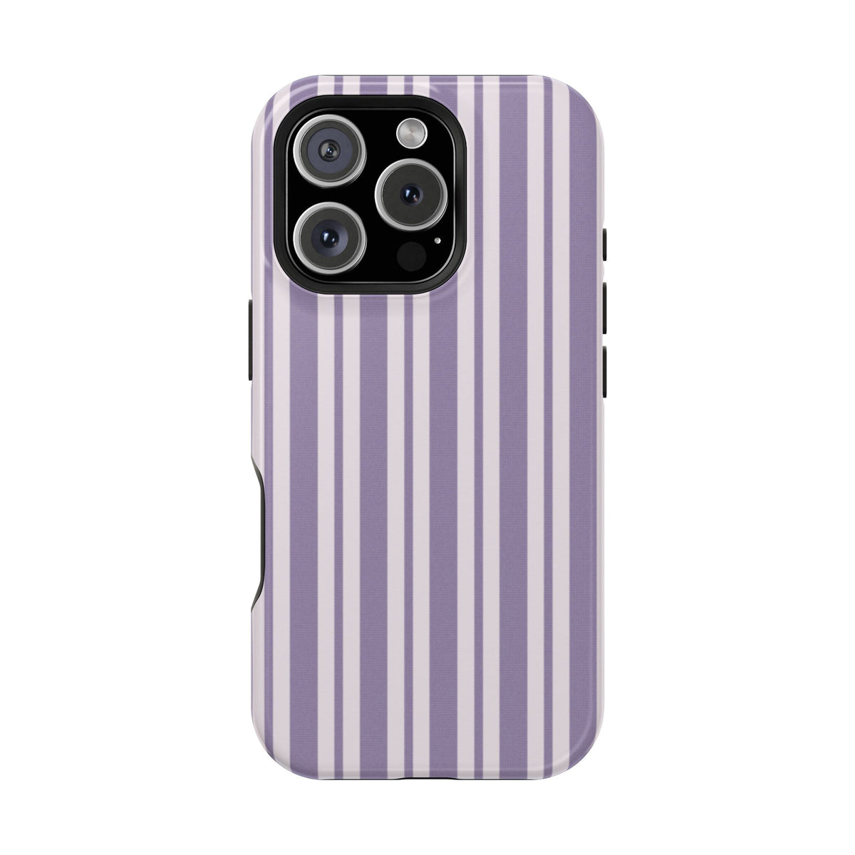Lilac Stripe protective phone case for iPhone 16 Pro, glossy finish