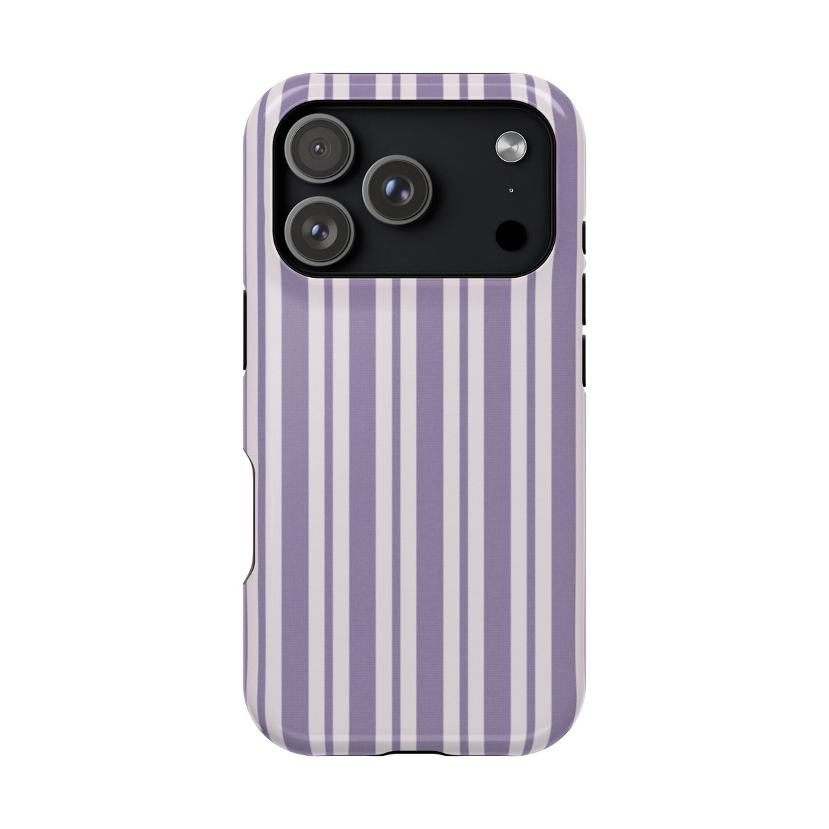 Lilac Stripe MagSafe case for iPhone 17 Pro, glossy finish