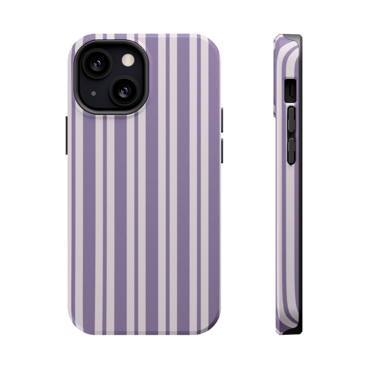 Lilac Stripe MagSafe case for iPhone 13 Mini, glossy finish