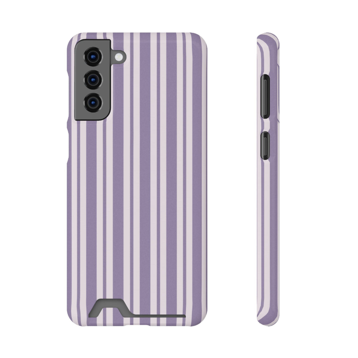 Lilac Stripe phone case with card holder for Samsung Galaxy S21 Plus, glossy finish