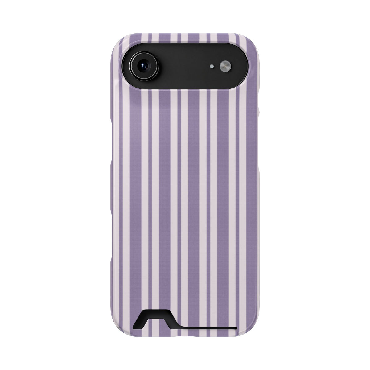 Lilac Stripe phone case with card holder for iPhone 17 Air, glossy finish