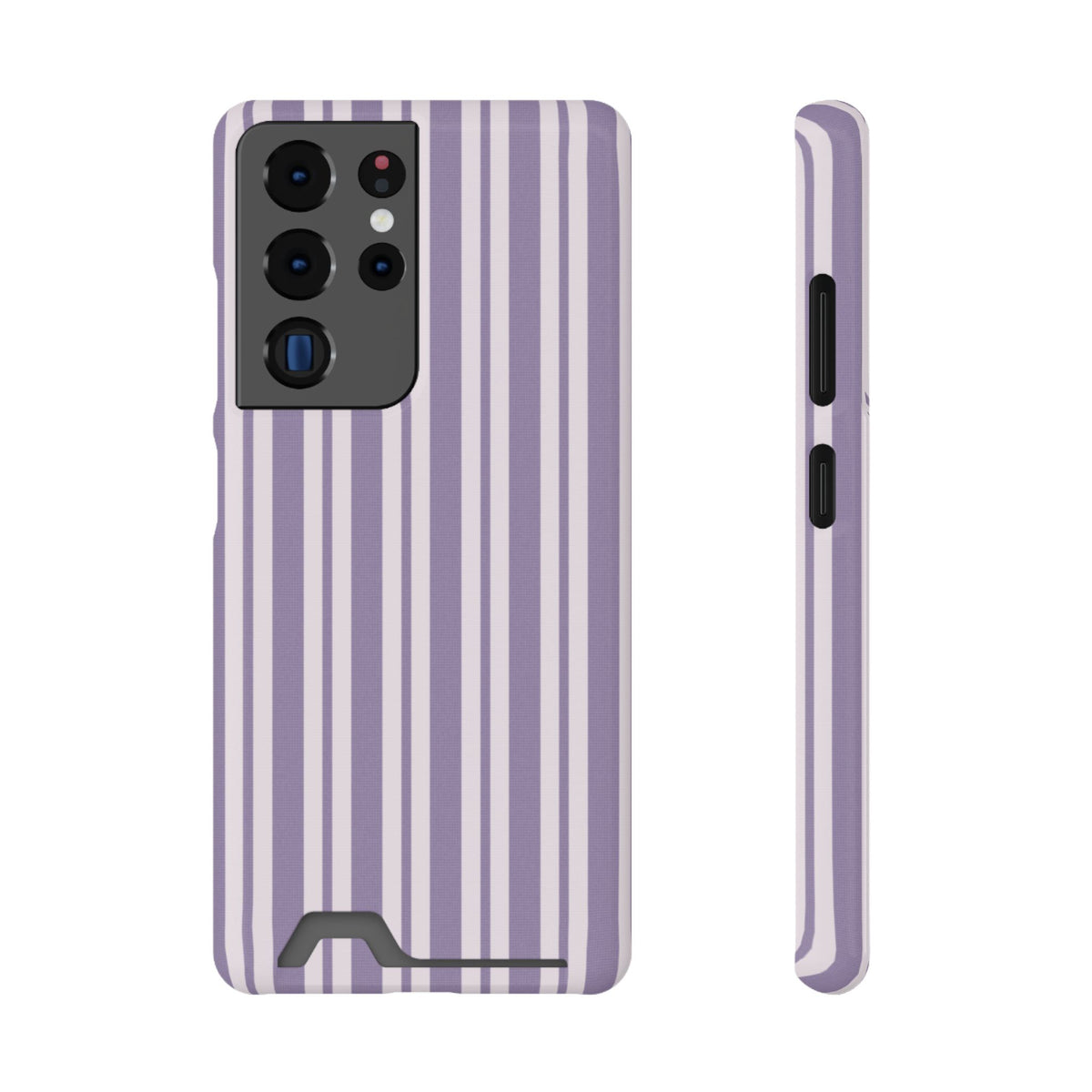 Lilac Stripe phone case with card holder for Samsung Galaxy S22 Plus, glossy finish