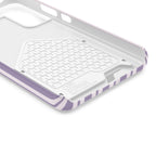 Lilac Stripe phone case with card holder, close-up of the inside