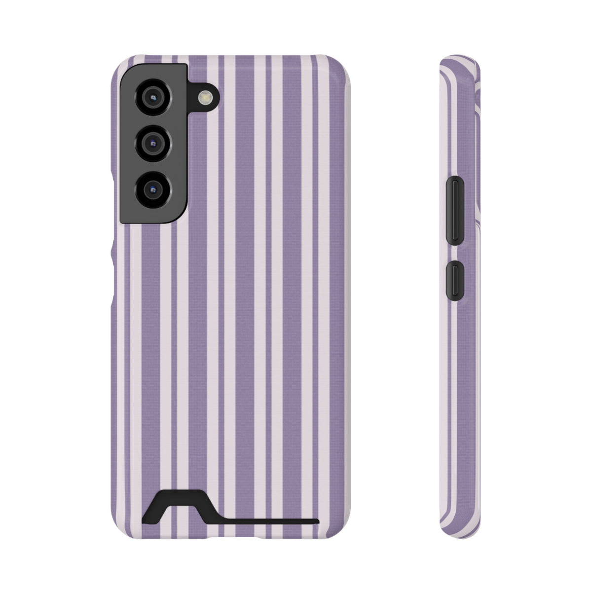 Lilac Stripe phone case with card holder for Samsung Galaxy S22, glossy finish