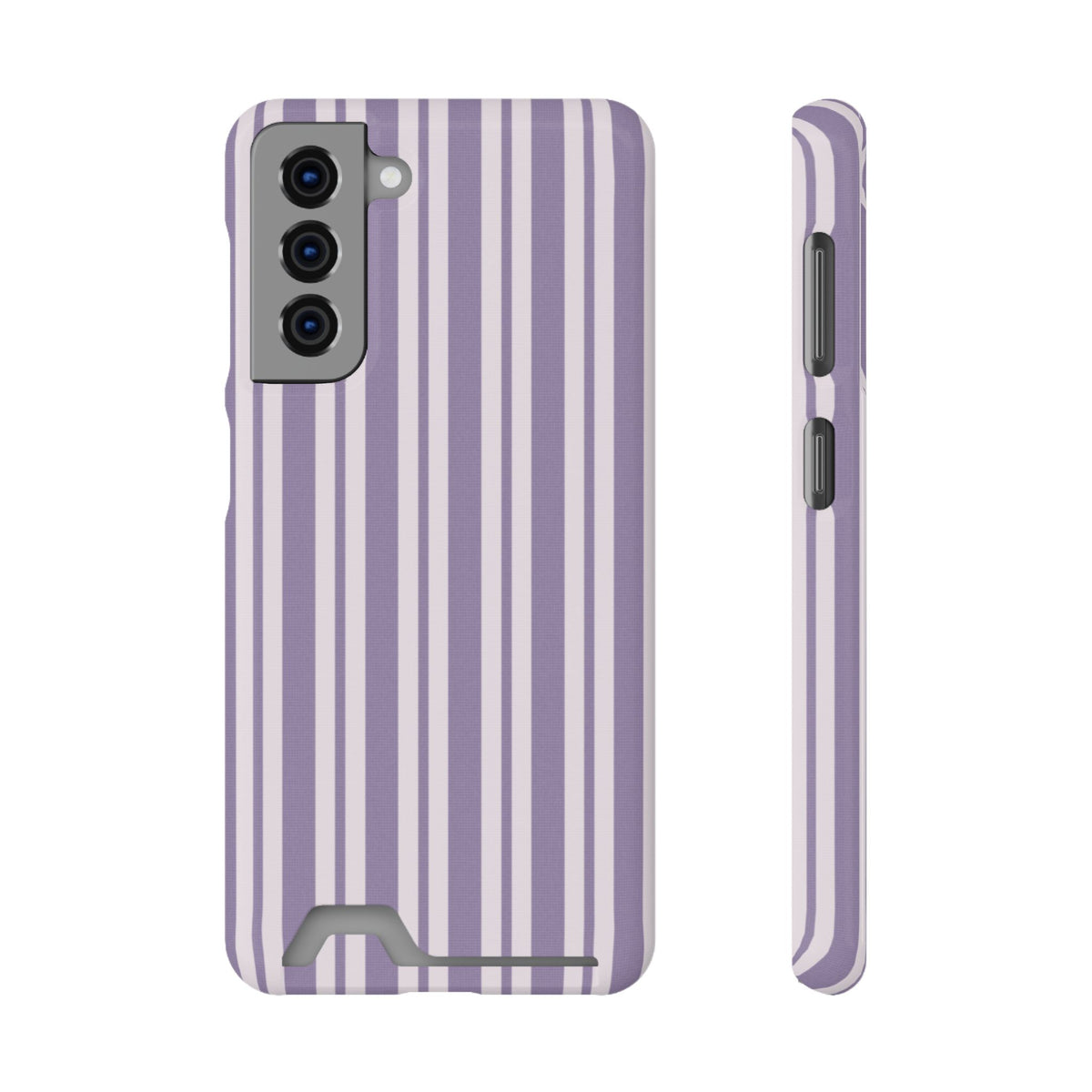 Lilac Stripe phone case with card holder for Samsung Galaxy S21, glossy finish