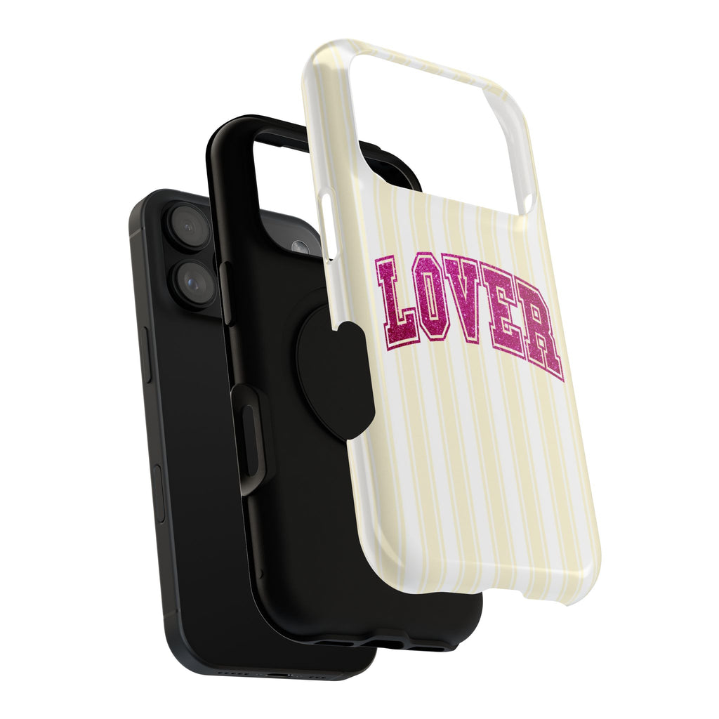 Lover Varsity protective phone case, close-up of the dual-layer construction