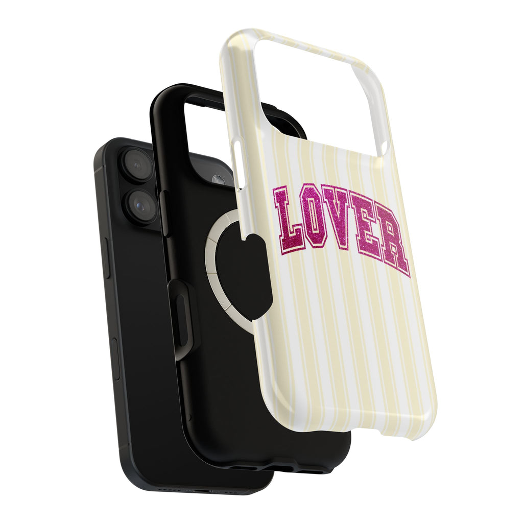Lover Varsity MagSafe case, close-up of the dual-layer construction
