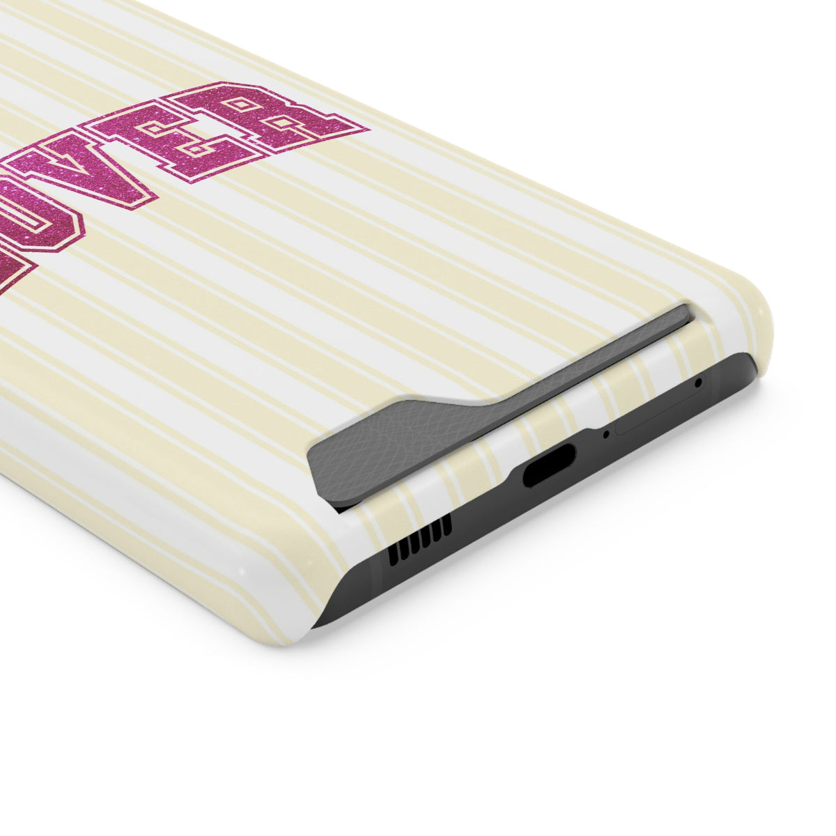 Lover Varsity phone case with card holder for Samsung Galaxy S21 Ultra, glossy finish