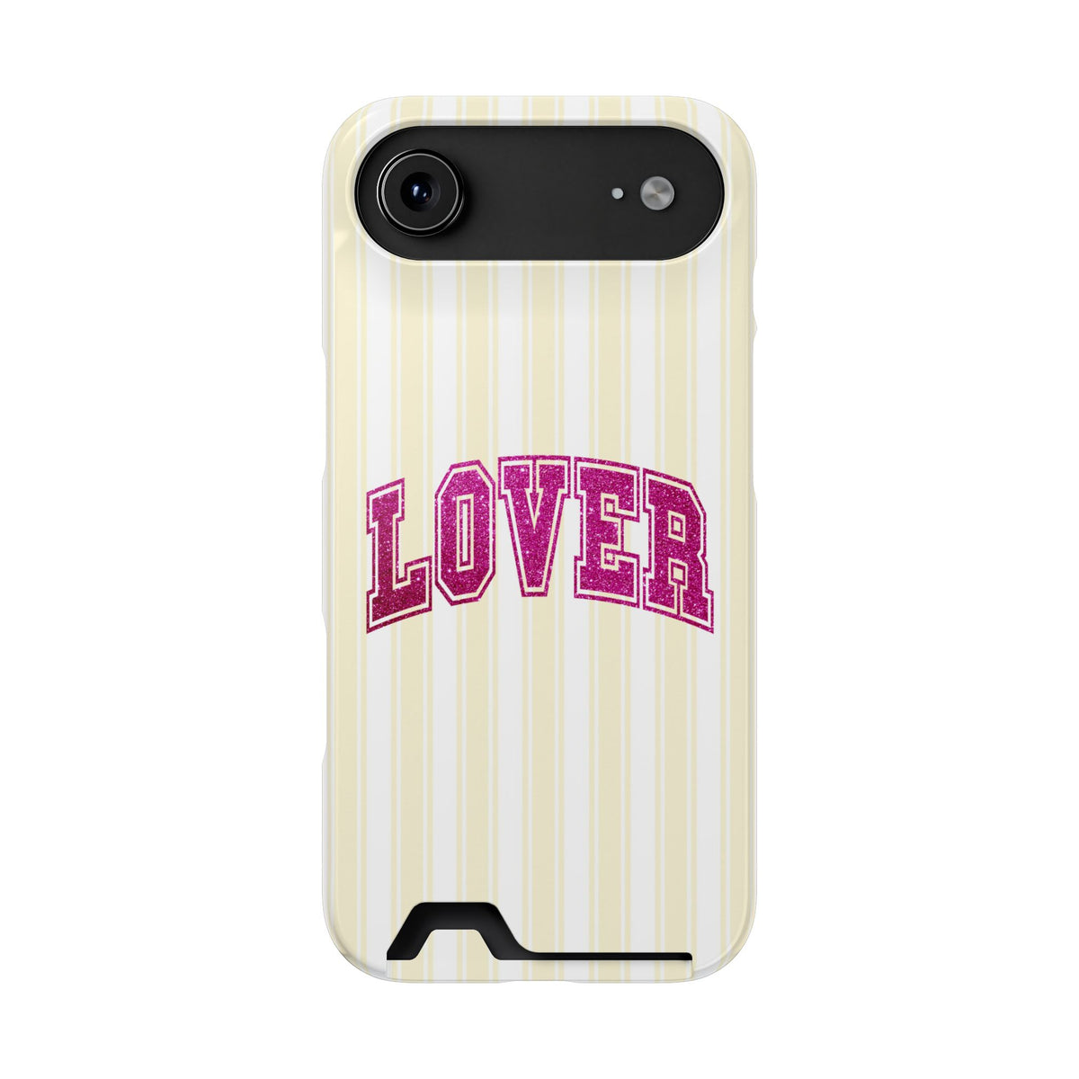 Lover Varsity phone case with card holder for iPhone 17 Air, glossy finish