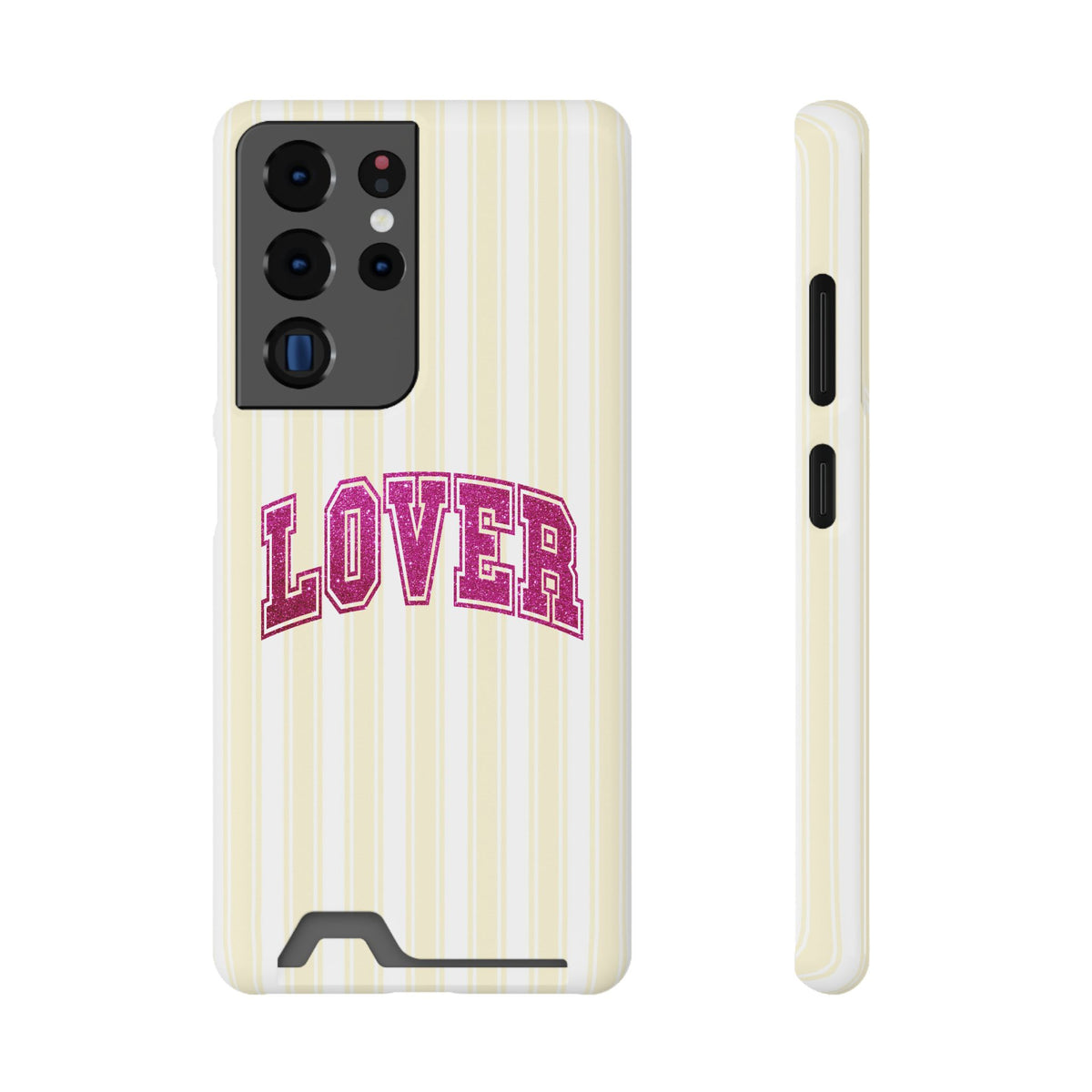 Lover Varsity phone case with card holder for Samsung Galaxy S22 Plus, glossy finish