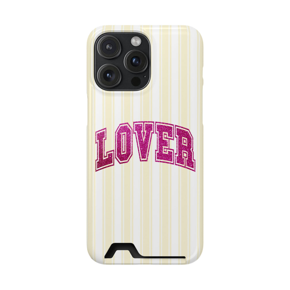 Lover Varsity phone case with card holder for iPhone 15 Pro Max, glossy finish