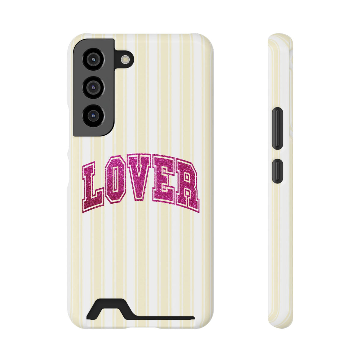 Lover Varsity phone case with card holder for Samsung Galaxy S22, glossy finish