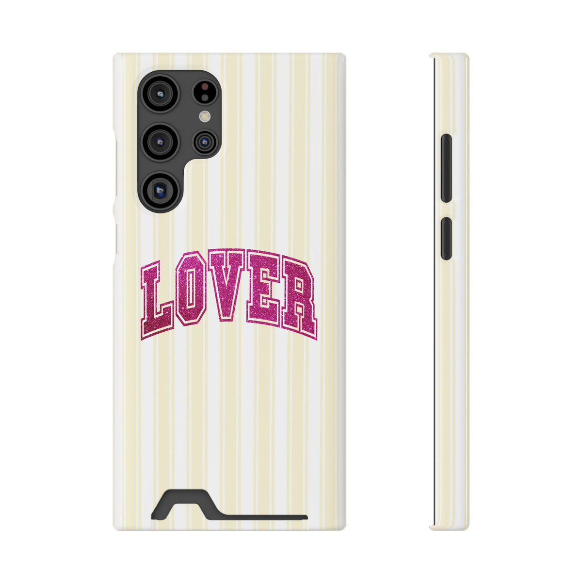 Lover Varsity phone case with card holder for Samsung Galaxy S22 Ultra, glossy finish