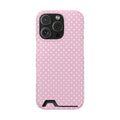 Micro Dot phone case with card holder for iPhone 16 Pro, glossy finish