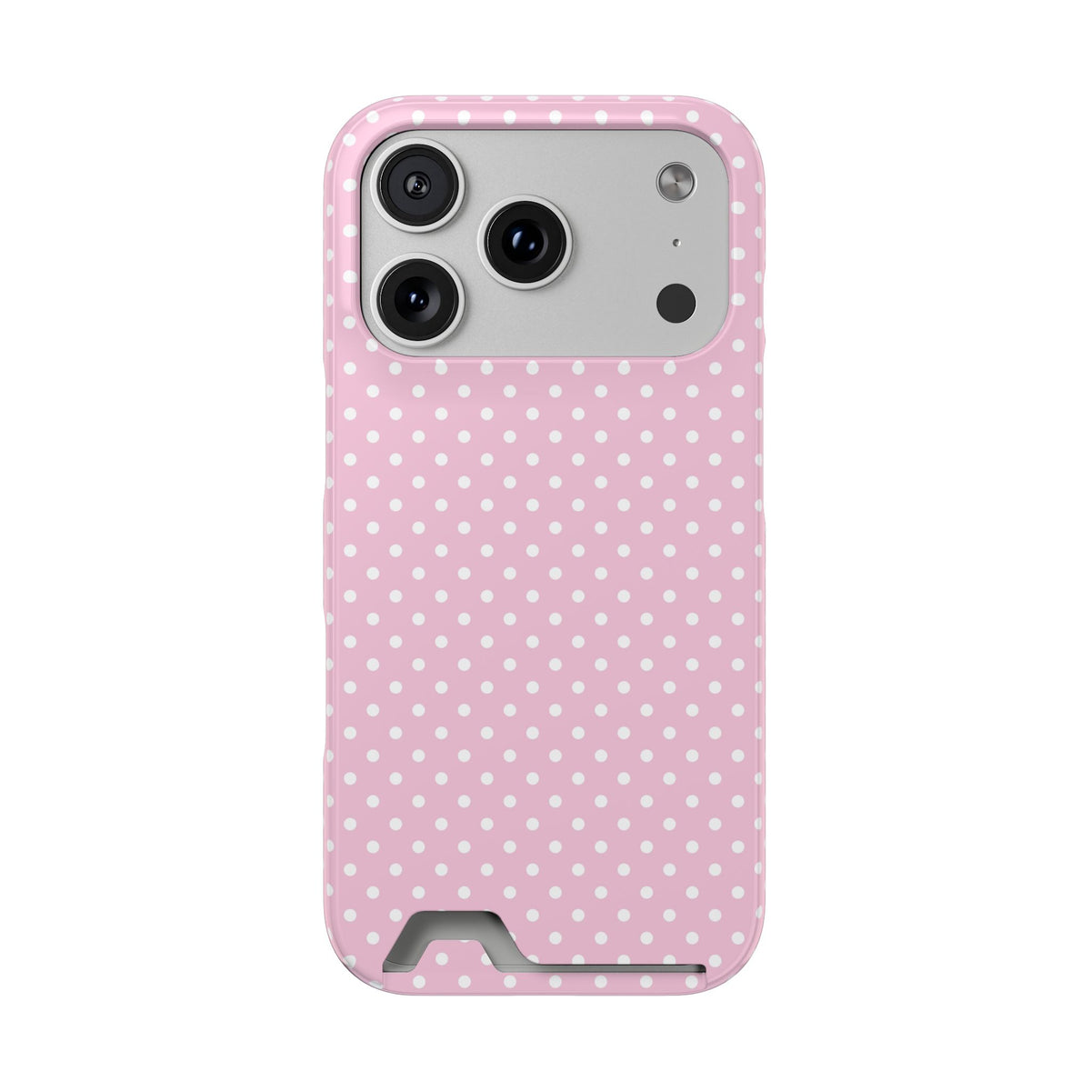 Micro Dot phone case with card holder for iPhone 17 Pro, glossy finish