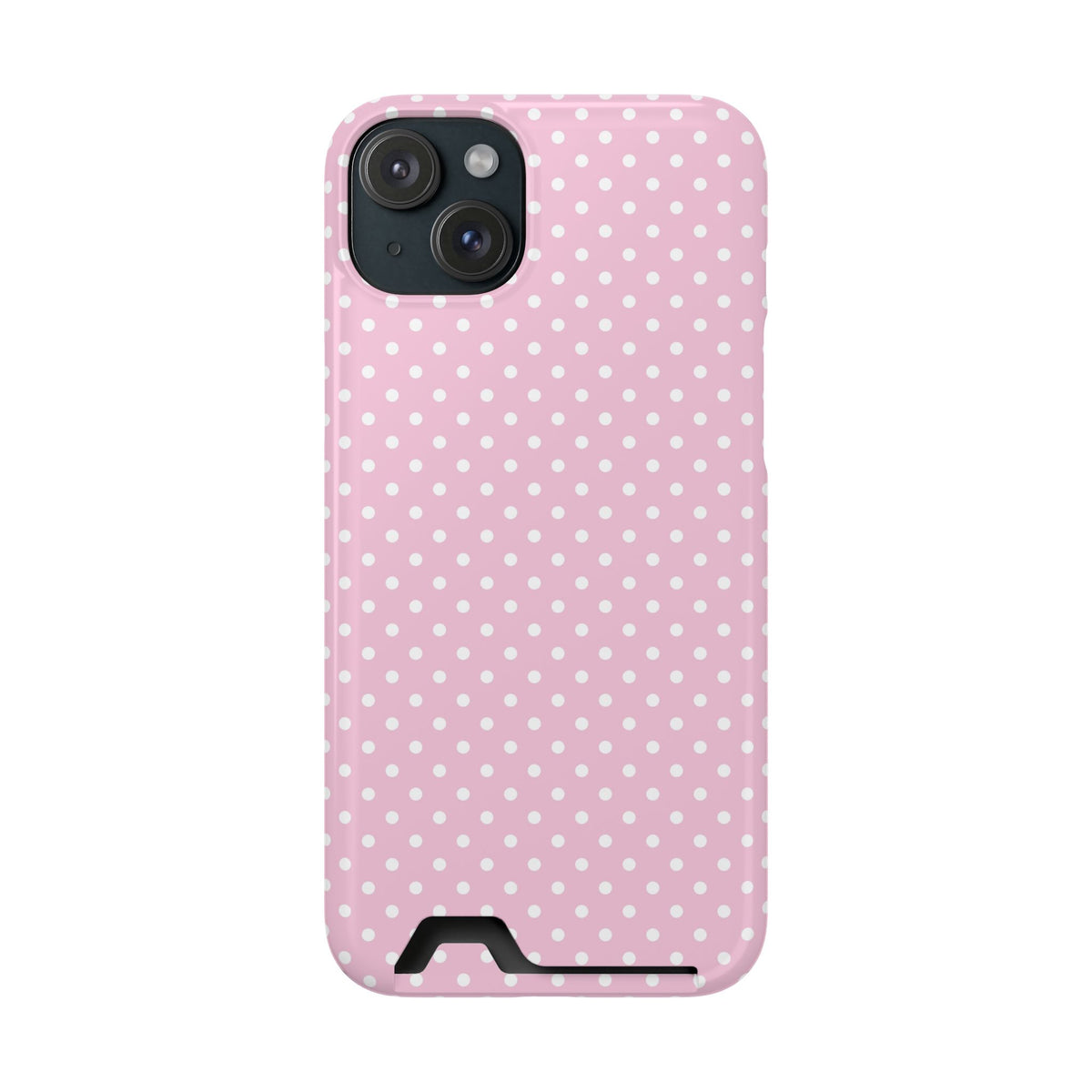 Micro Dot phone case with card holder for iPhone 15 Plus, glossy finish